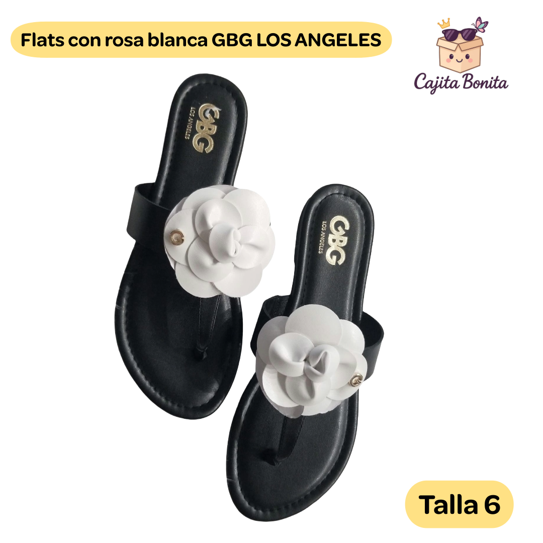 Flats con rosa Blanca