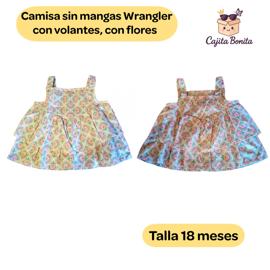 Camisa sin mangas con volantes con flores Wrangler