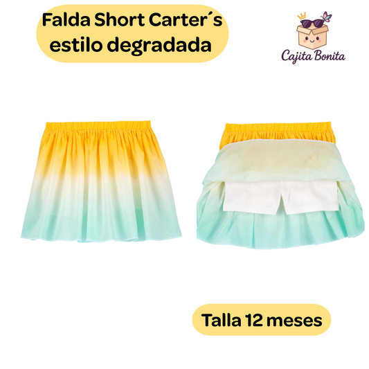Falda Short degradada amarillo/verde  Carters