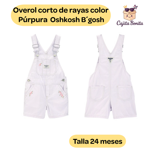 Overall raya púrpura con detalles florales OshKosh
